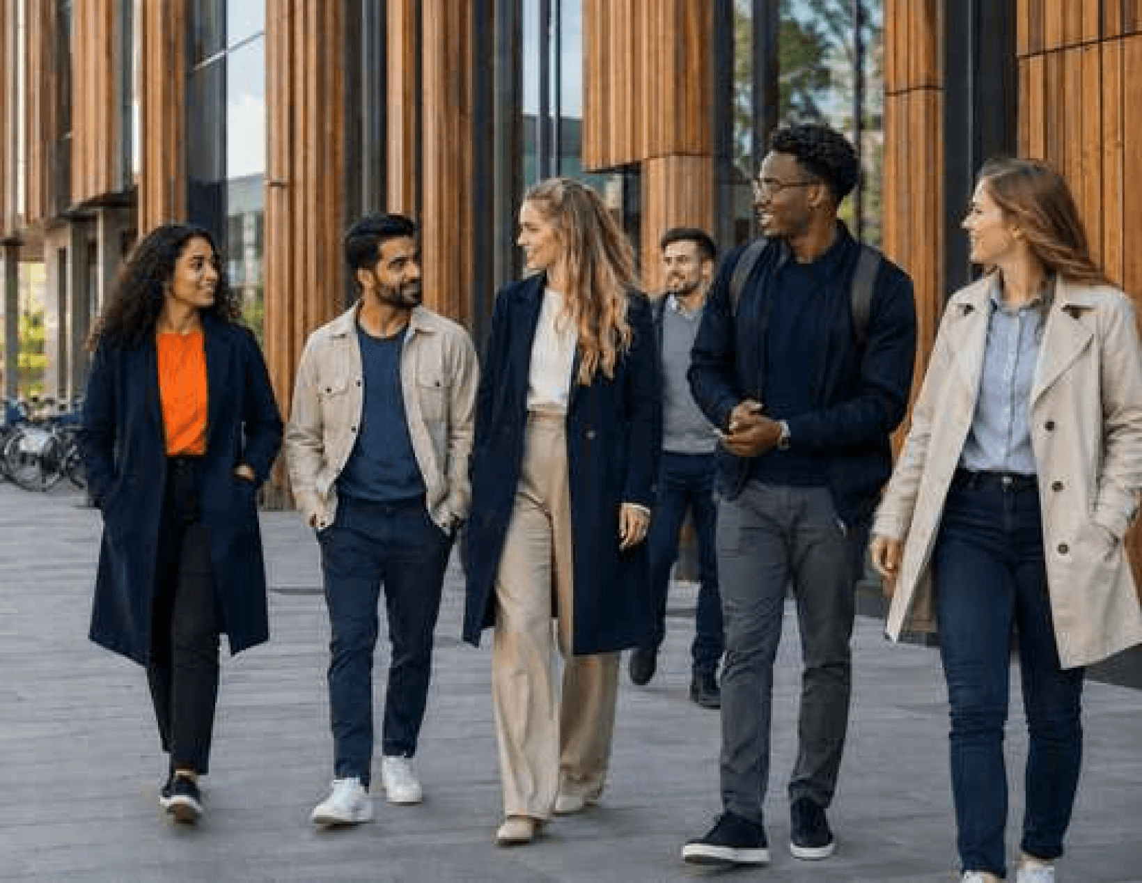 Students walking together on campus